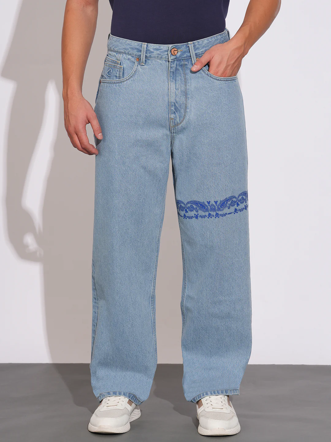 Blue Anti Fit Denims for Men by Being Human Clothing