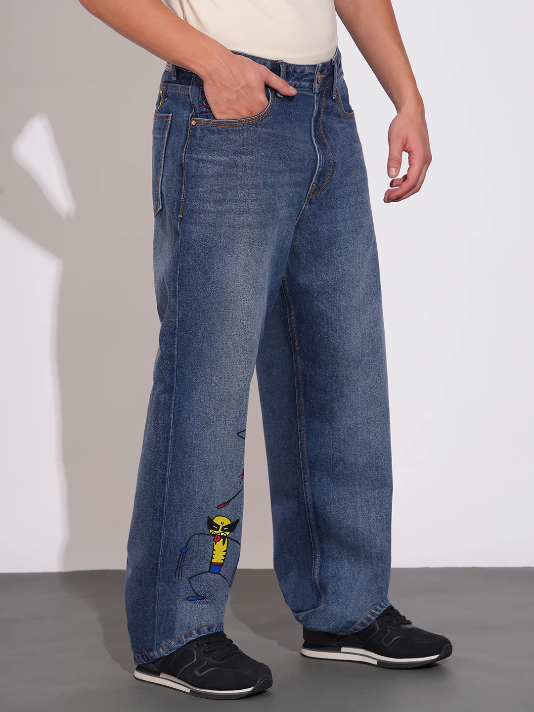 Blue Barrel Fit Denims for Men by Being Human Clothing - Image 2
