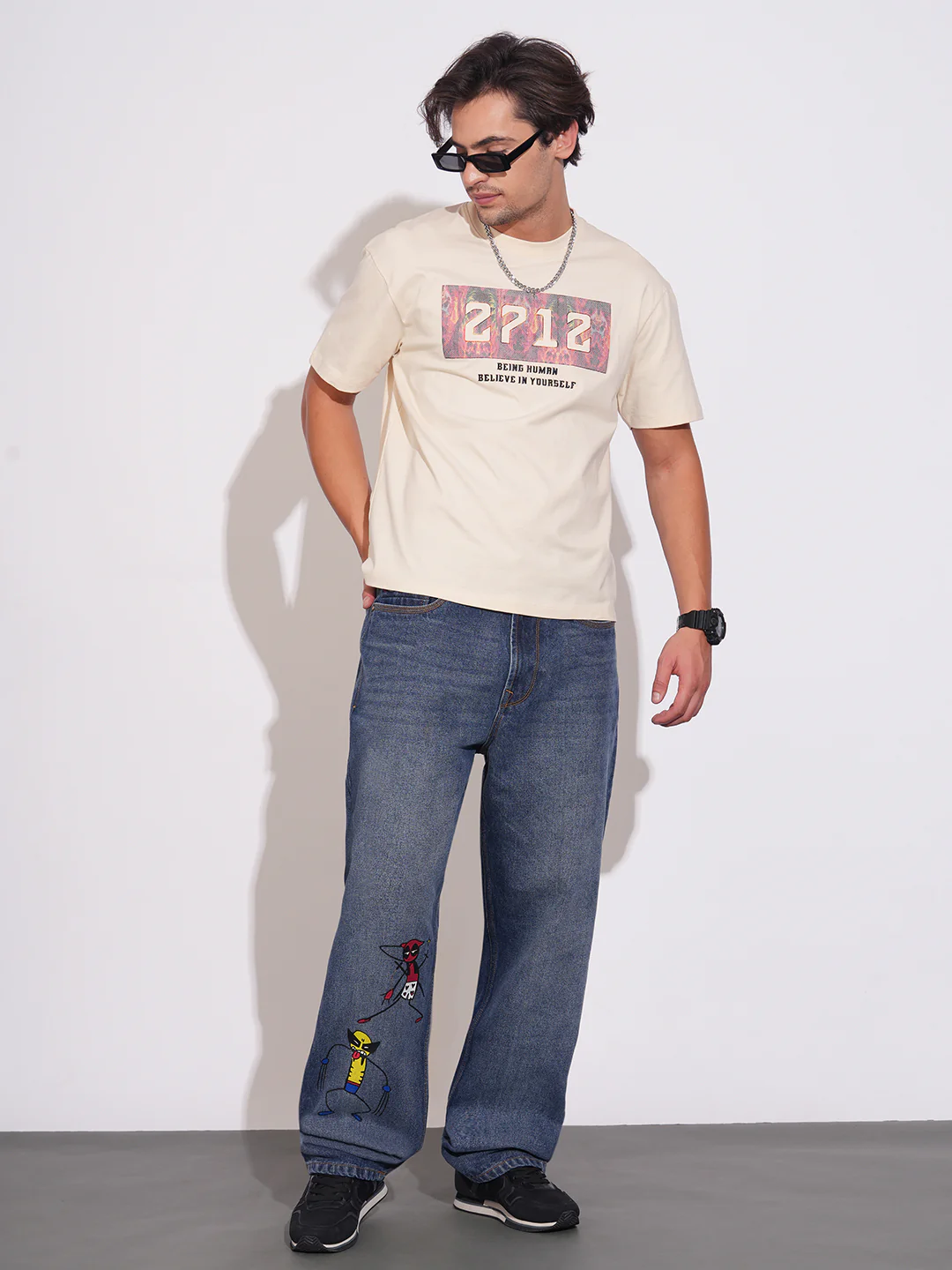 Blue Barrel Fit Denims for Men by Being Human Clothing - Image 4
