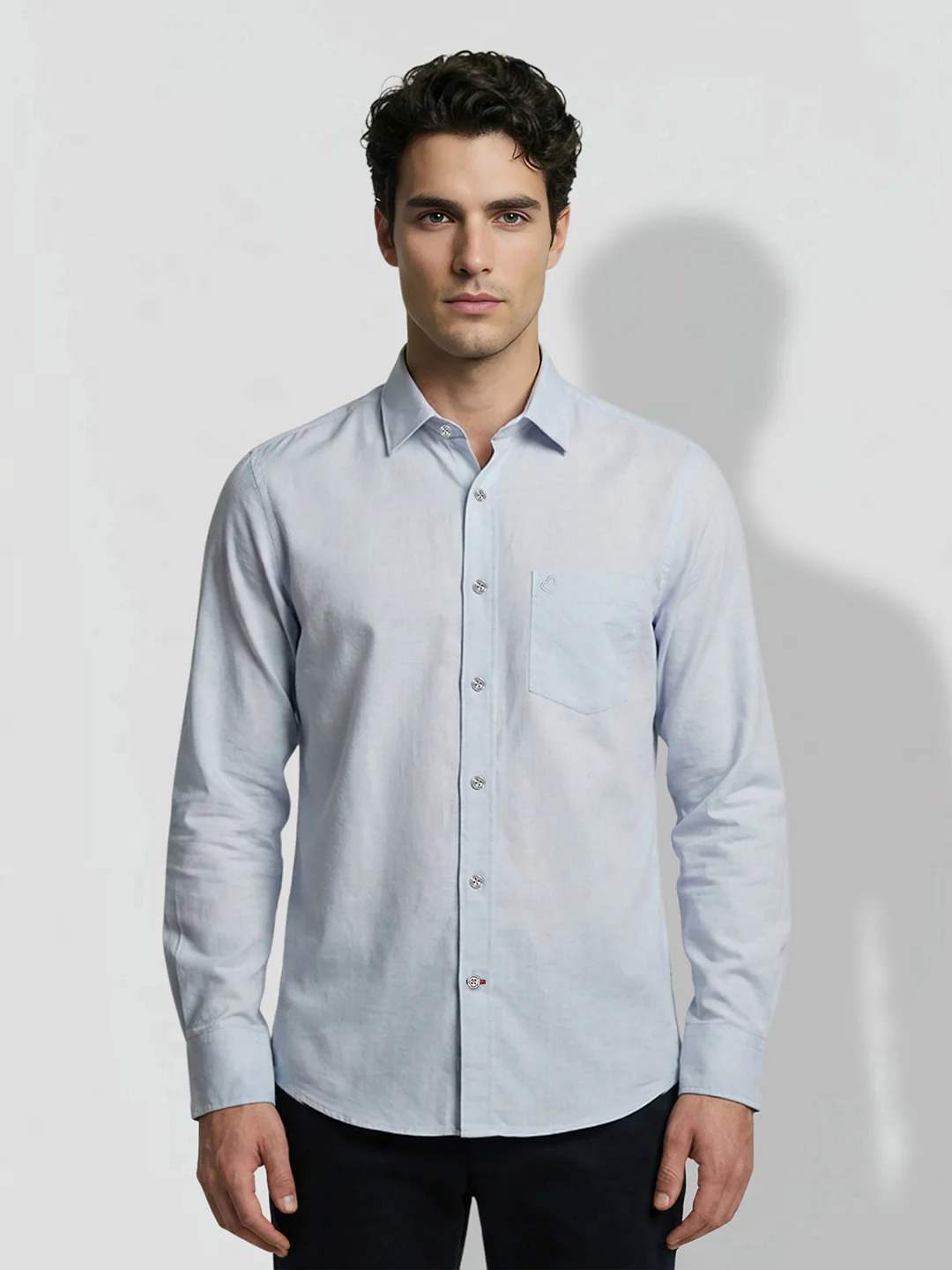 Blue Moderno Fit Men's Long Sleeves Casual Shirt by Being Human Clothing