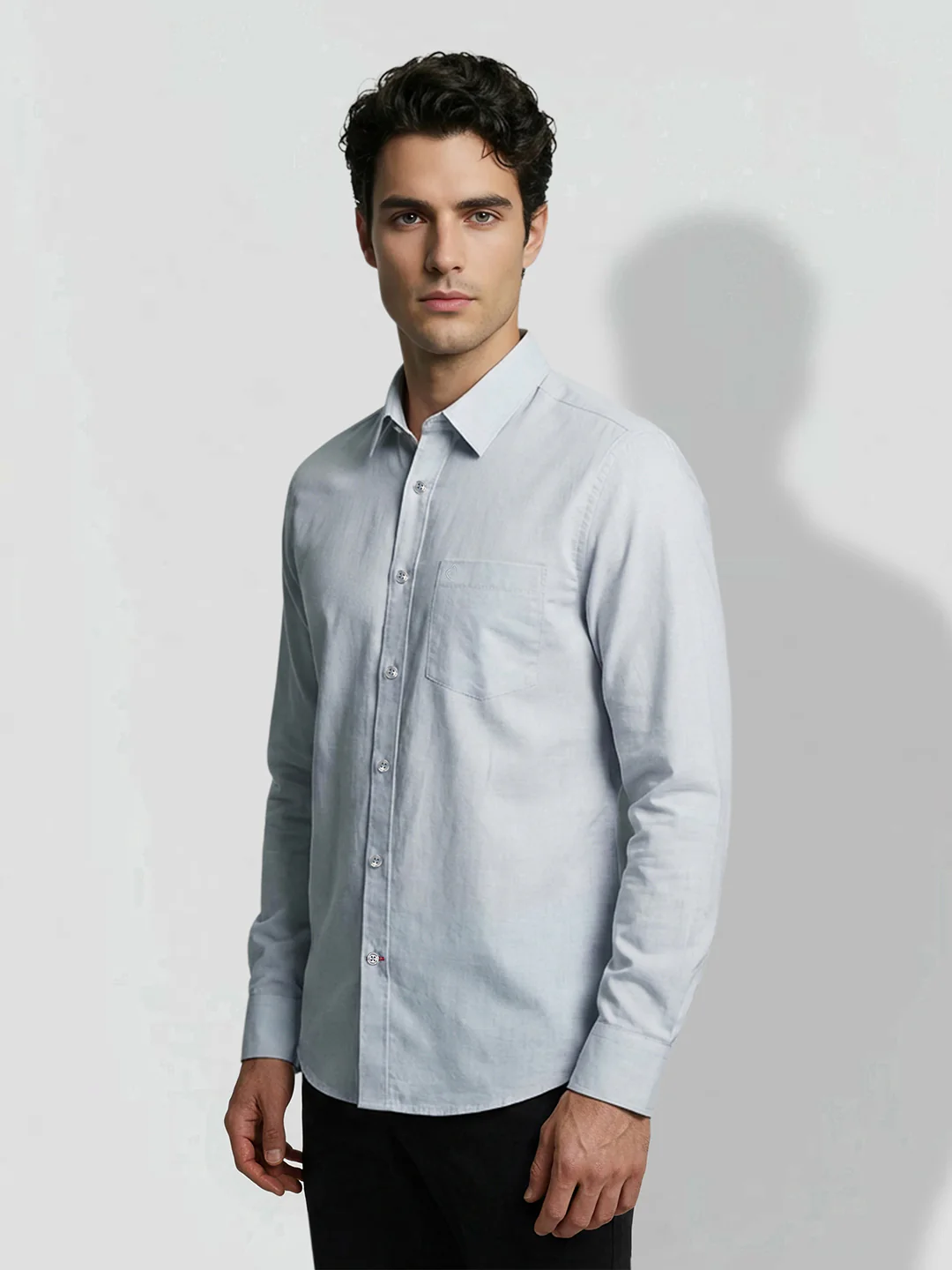 Blue Moderno Fit Men's Long Sleeves Casual Shirt by Being Human Clothing - Image 2