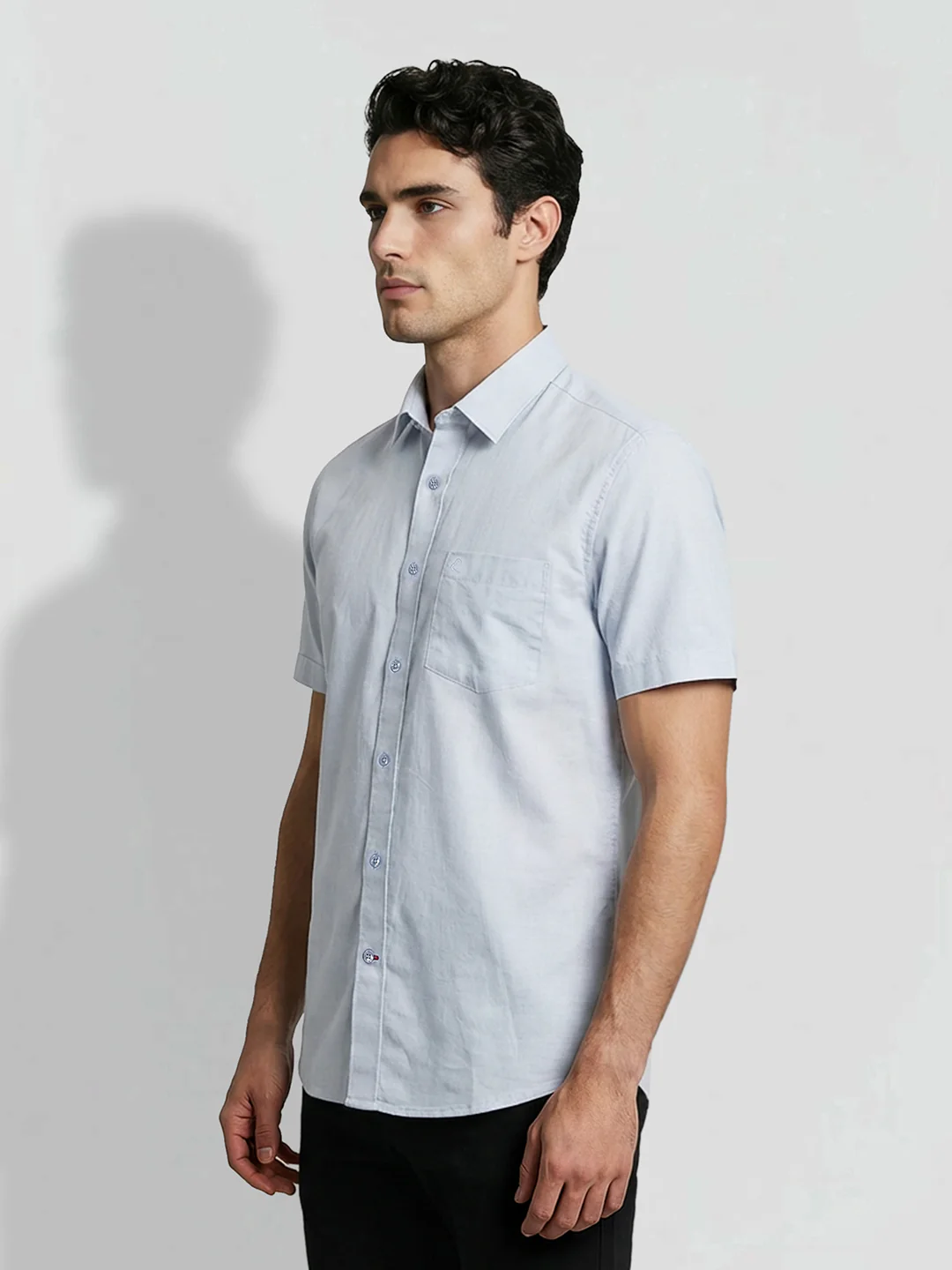 Blue Moderno Fit Men's Short Sleeves Casual Shirt by Being Human Clothing - Image 2