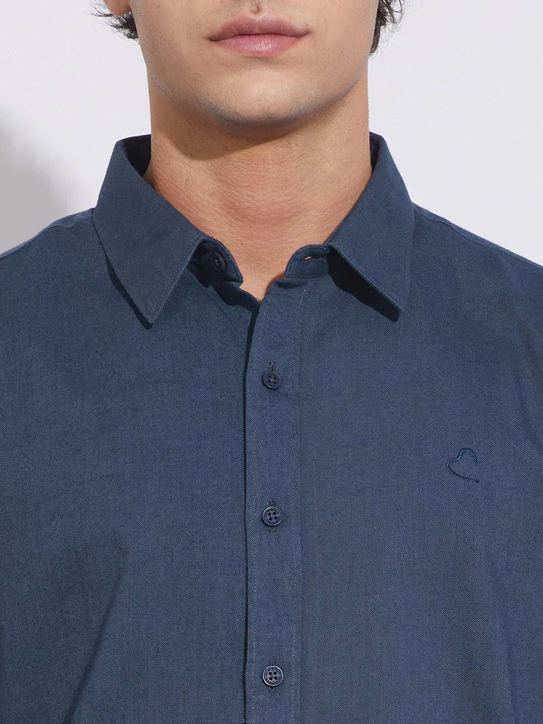 Blue Moderno Fit Regular Collar Men's Shirt by Being Human Clothing - Image 5