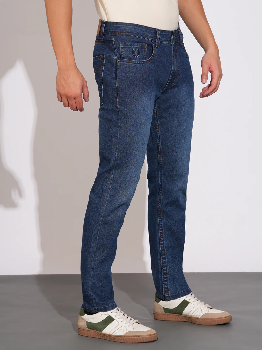 Blue Slim Fit Denims for Men by Being Human Clothing - Image 2