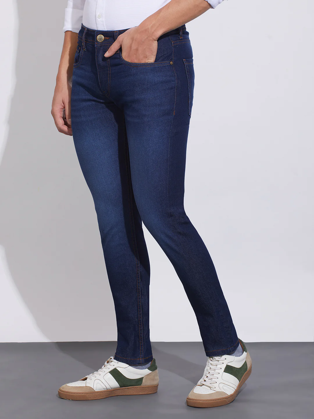 Blue Slim Fit Denims for Men by Being Human Clothing - Image 2
