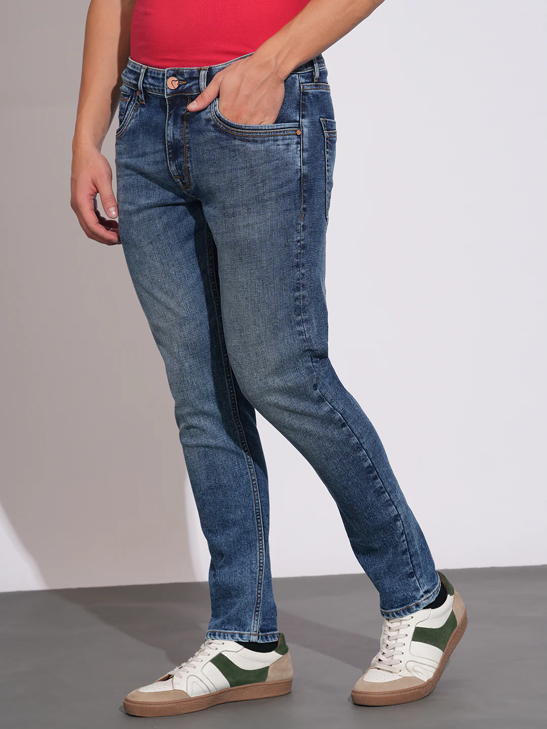 Blue Straight Fit Denims for Men by Being Human Clothing - Image 2
