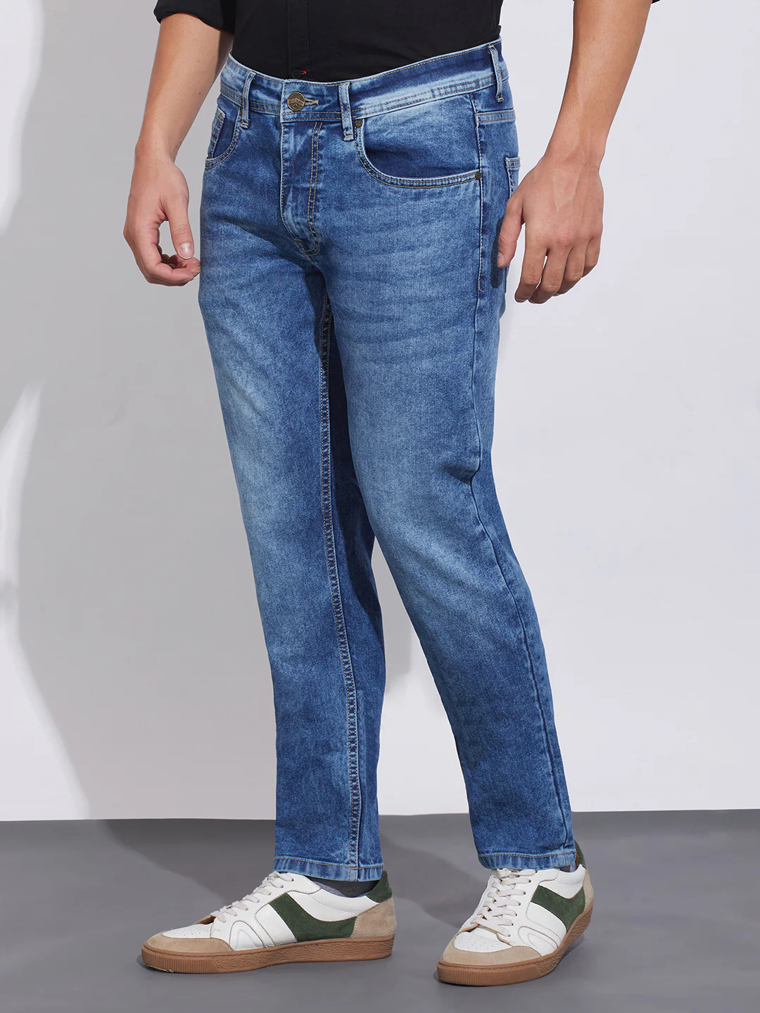 Blue Straight Fit Denims for Men by Being Human Clothing - Image 2