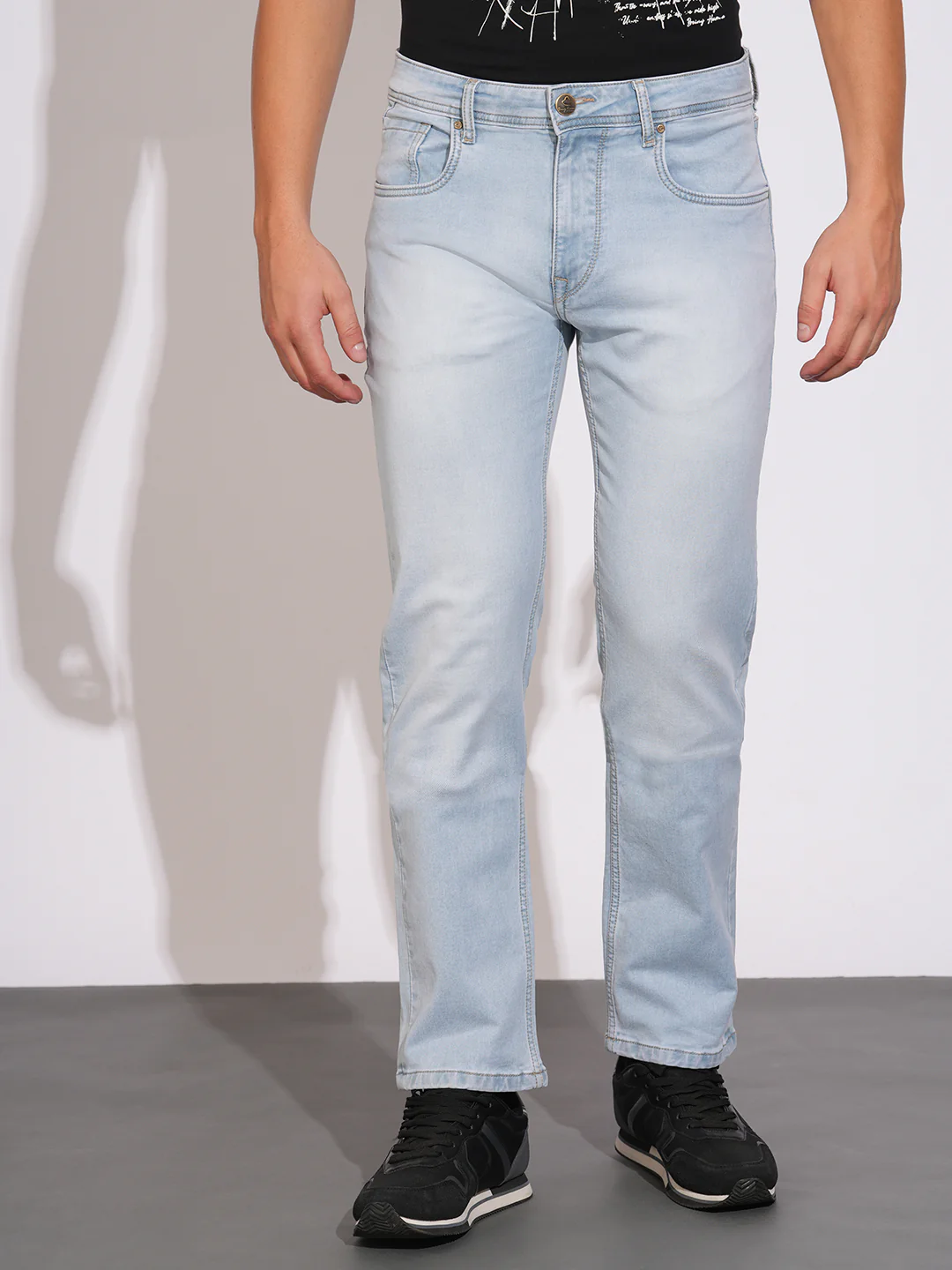 Blue Straight Fit Denims for Men by Being Human Clothing