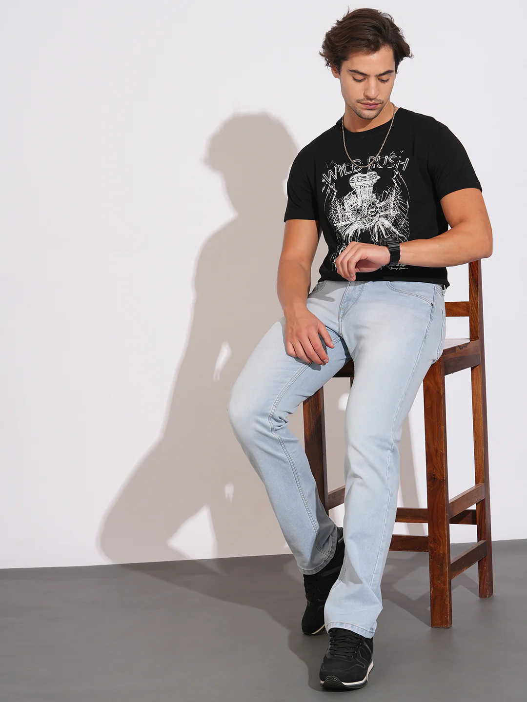 Blue Straight Fit Denims for Men by Being Human Clothing - Image 4