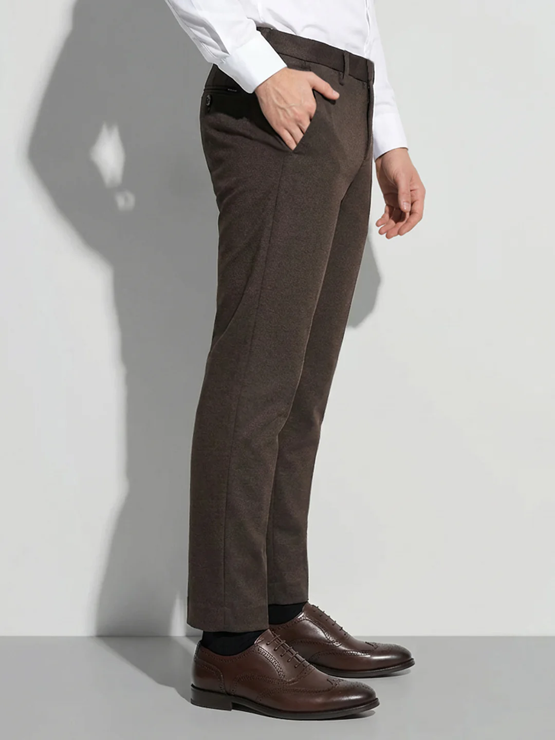 Brown Men's Cropped Chinos by Being Human Clothing - Image 2