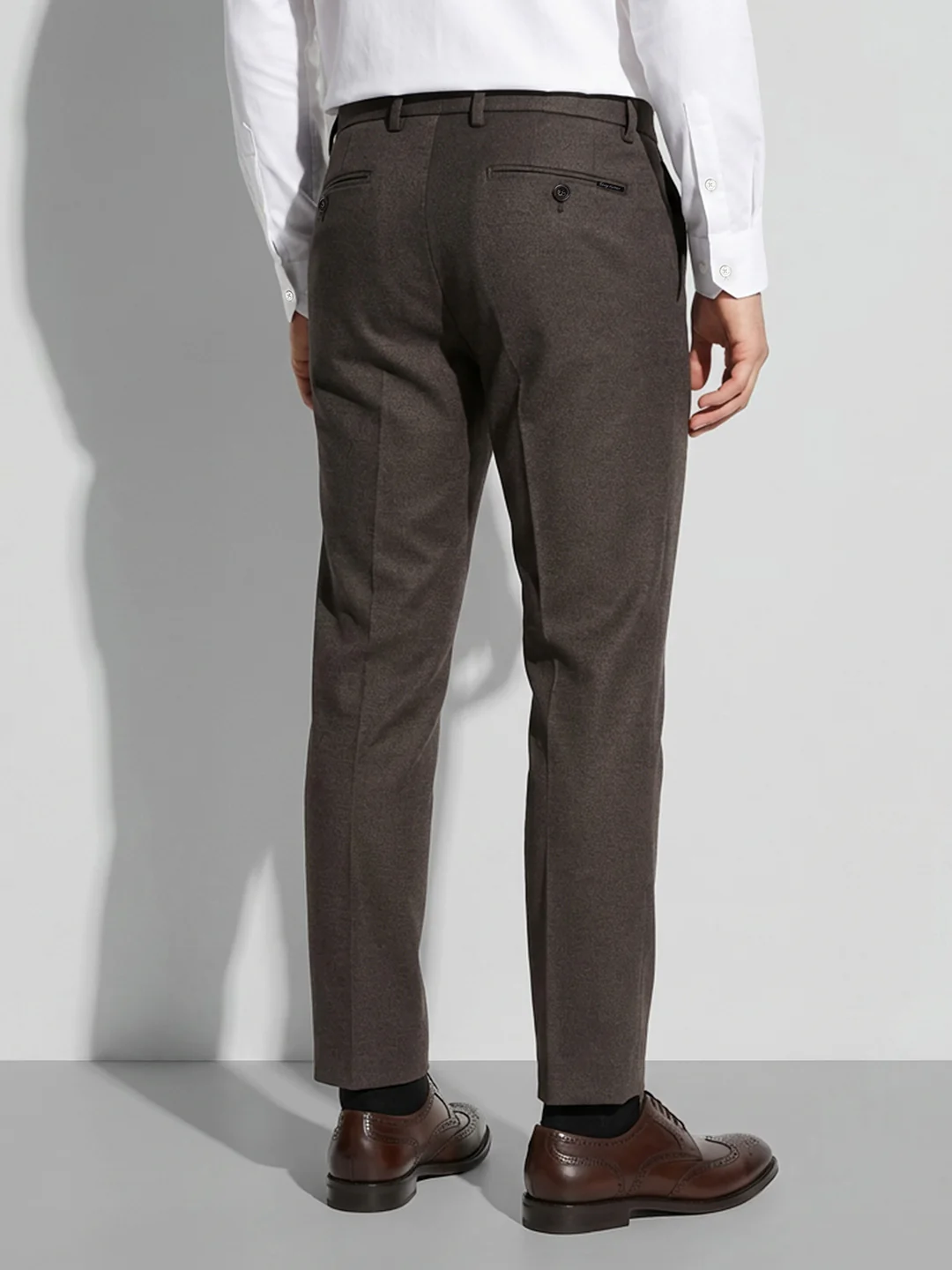 Brown Men's Cropped Chinos by Being Human Clothing - Image 3