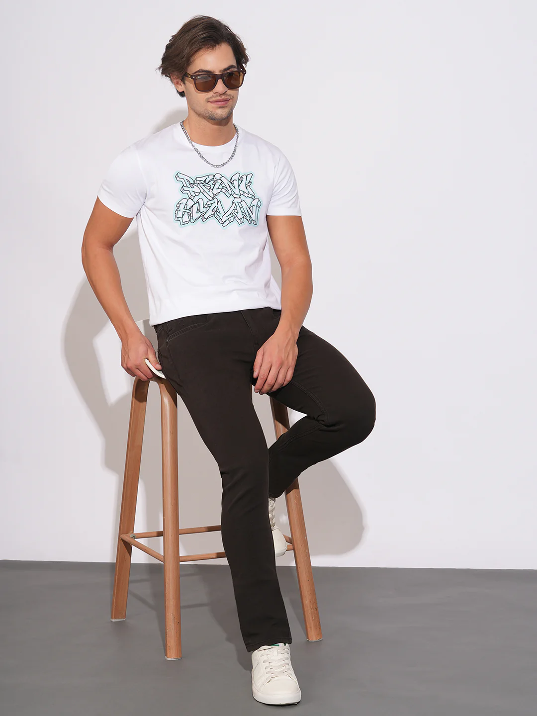 Brown Slim Fit  Denims for Men by Being Human Clothing - Image 4