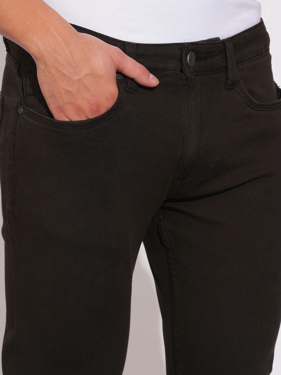 Brown Slim Fit  Denims for Men by Being Human Clothing - Image 5