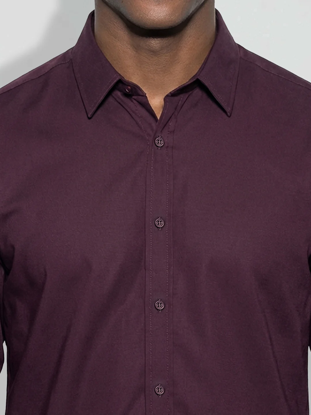 Burgundy Moderno Fit Men's Long Sleeves Casual Shirt by Being Human Clothing - Image 5
