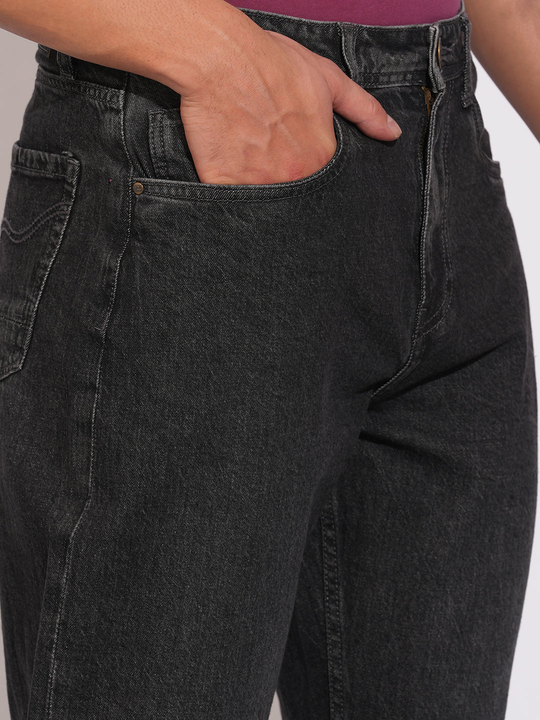 Carbon Black Anti Fit Denims for Men by Being Human Clothing - Image 5
