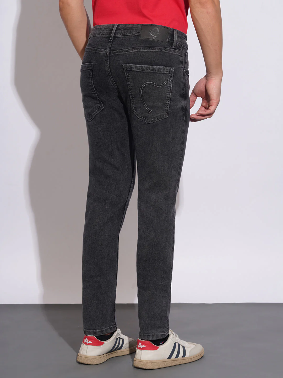 Carbon Black Slim Fit Jeans for Men by Being Human Clothing - Image 3