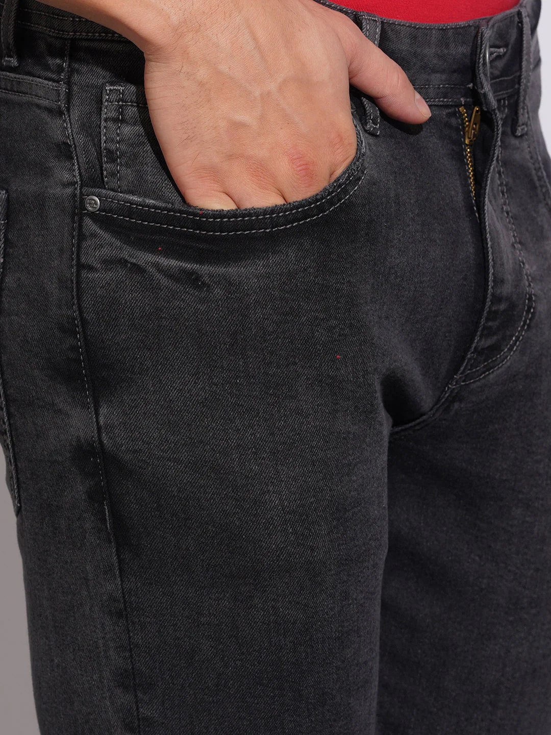 Carbon Black Slim Fit Jeans for Men by Being Human Clothing - Image 5