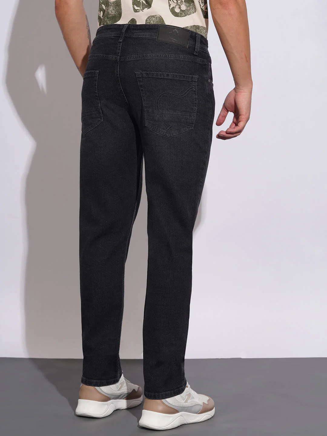 Carbon Black Straight Fit Jeans for Men by Being Human Clothing - Image 3