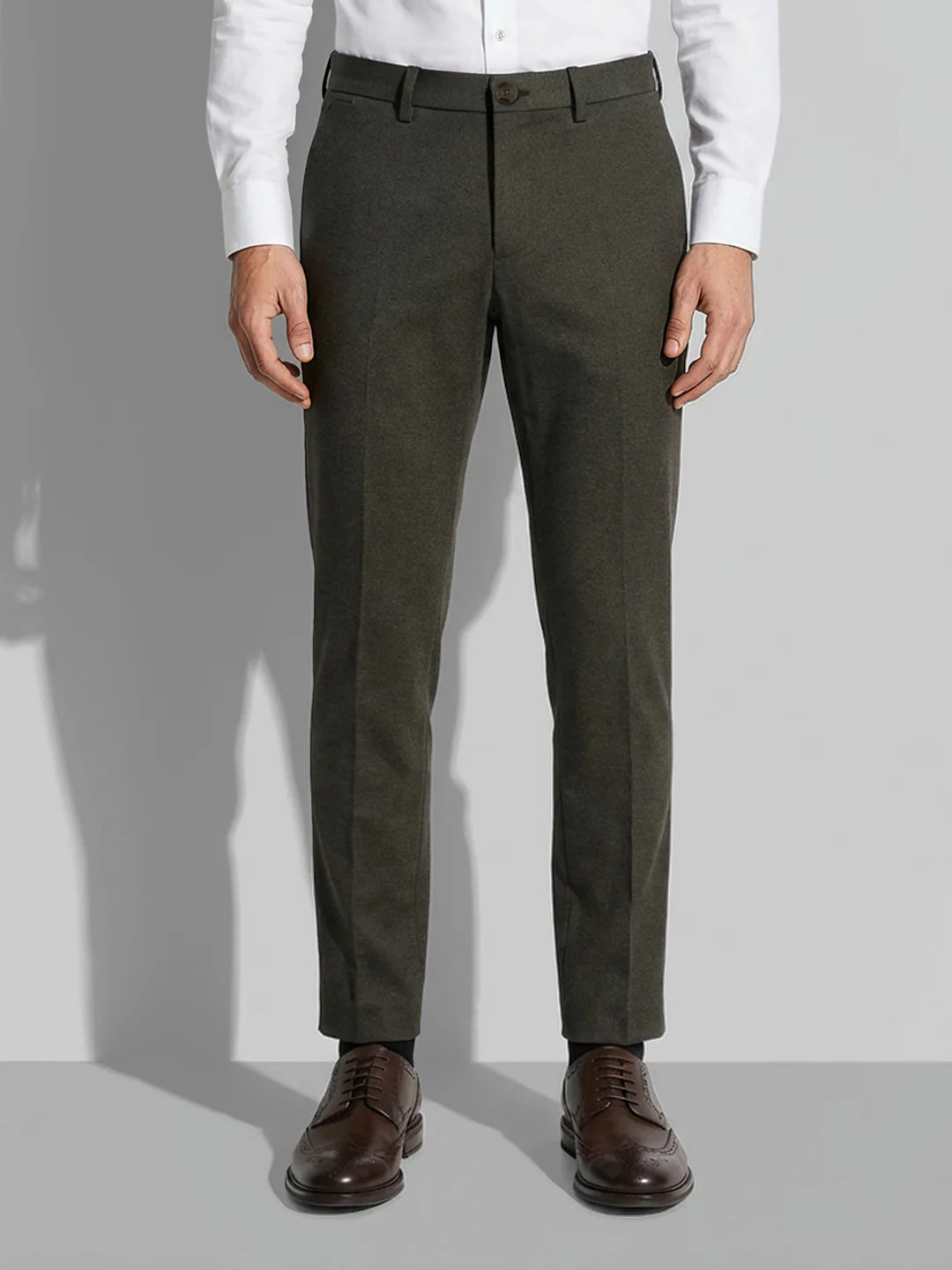 Dark Green Men's Cropped Chinos by Being Human Clothing
