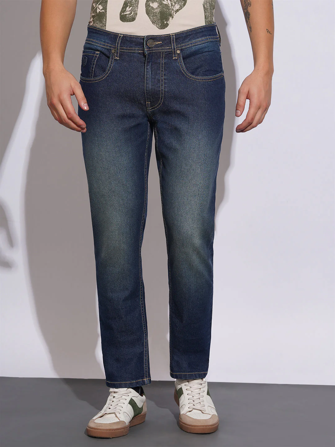 Dark Tone Slim Fit Jeans for Men by Being Human Clothing