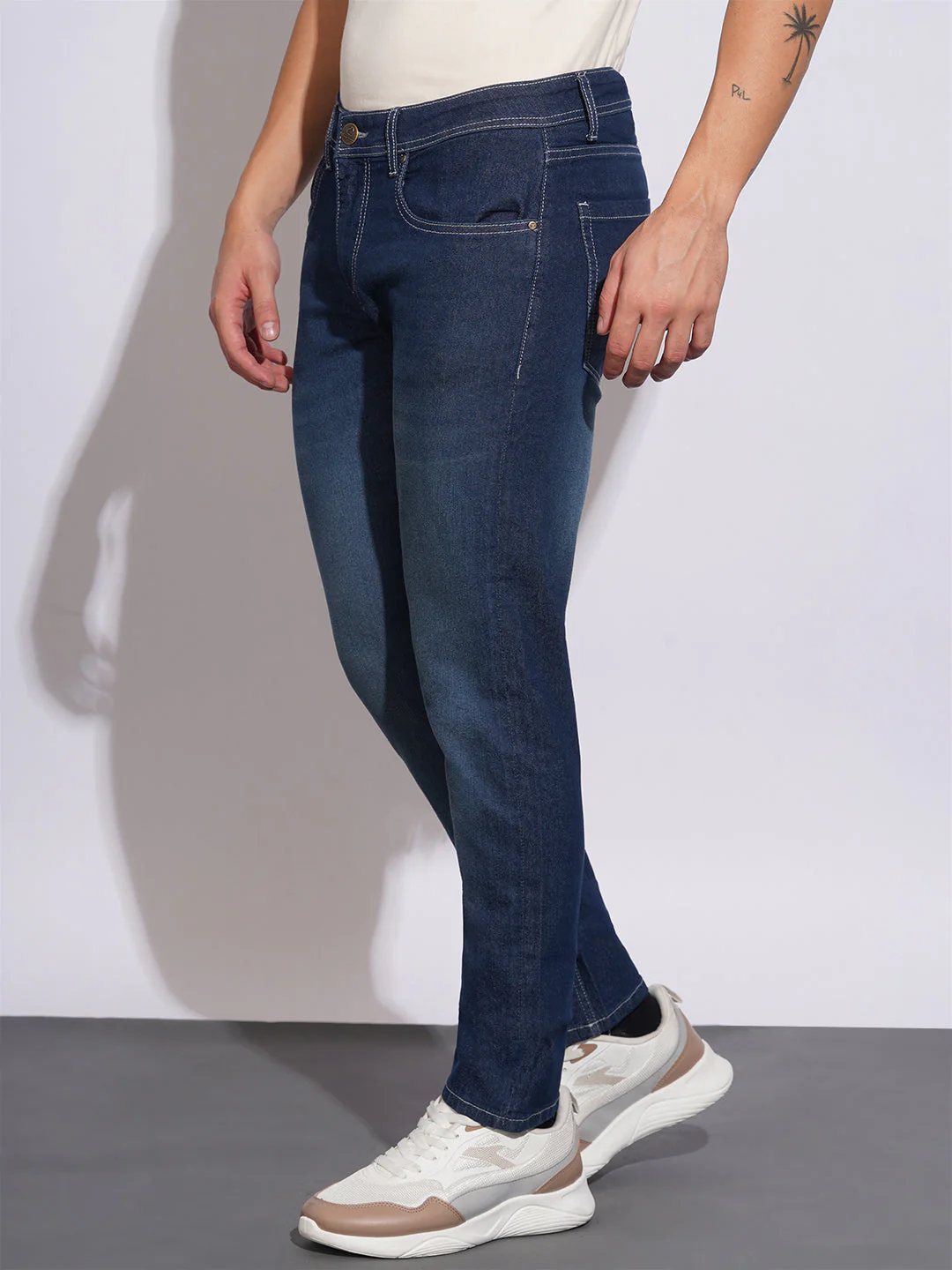 Dark Tone Slim Fit Jeans for Men by Being Human Clothing - Image 2