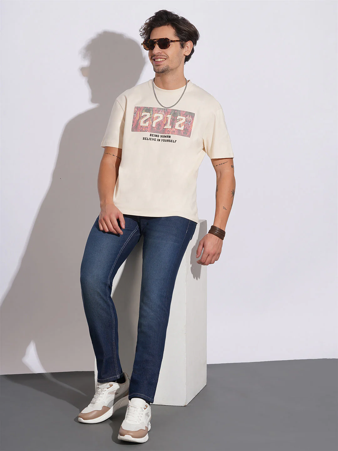 Dark Tone Slim Fit Jeans for Men by Being Human Clothing - Image 4