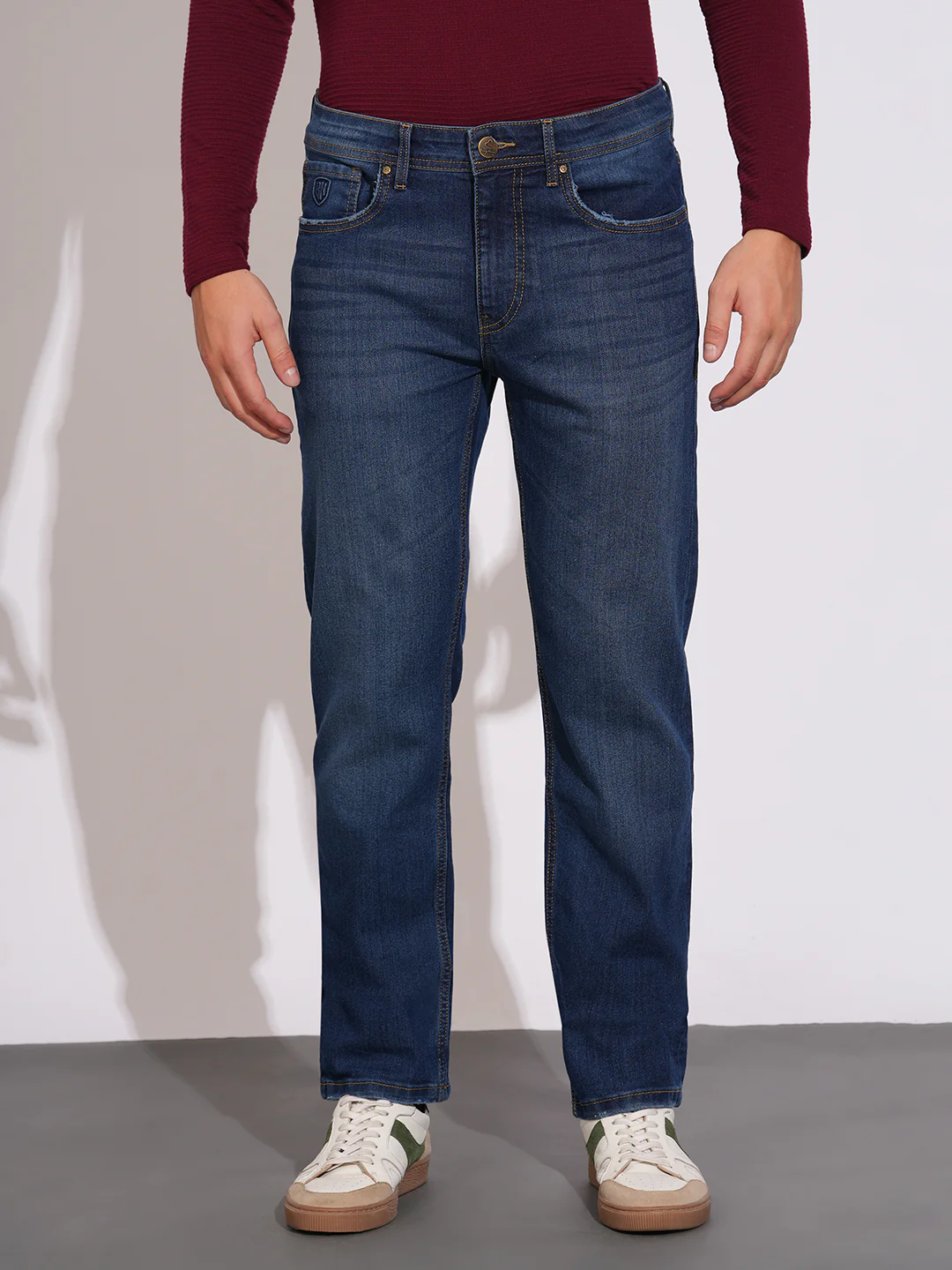 Dark Tone Straight Fit Denims for Men by Being Human Clothing