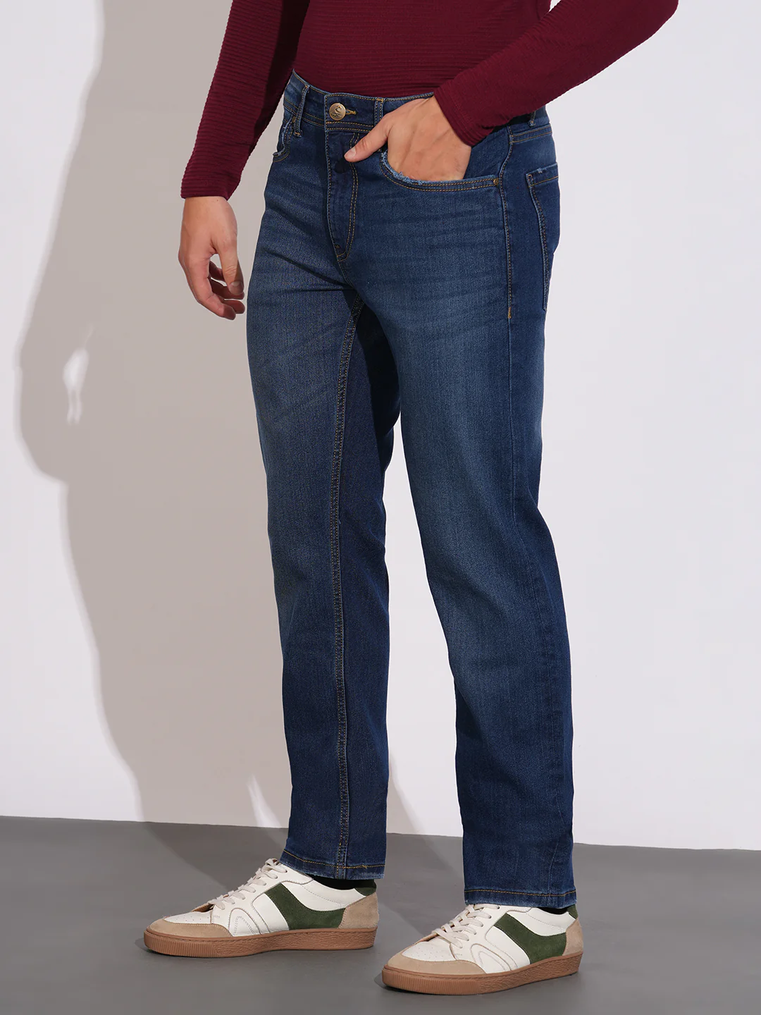 Dark Tone Straight Fit Denims for Men by Being Human Clothing - Image 2