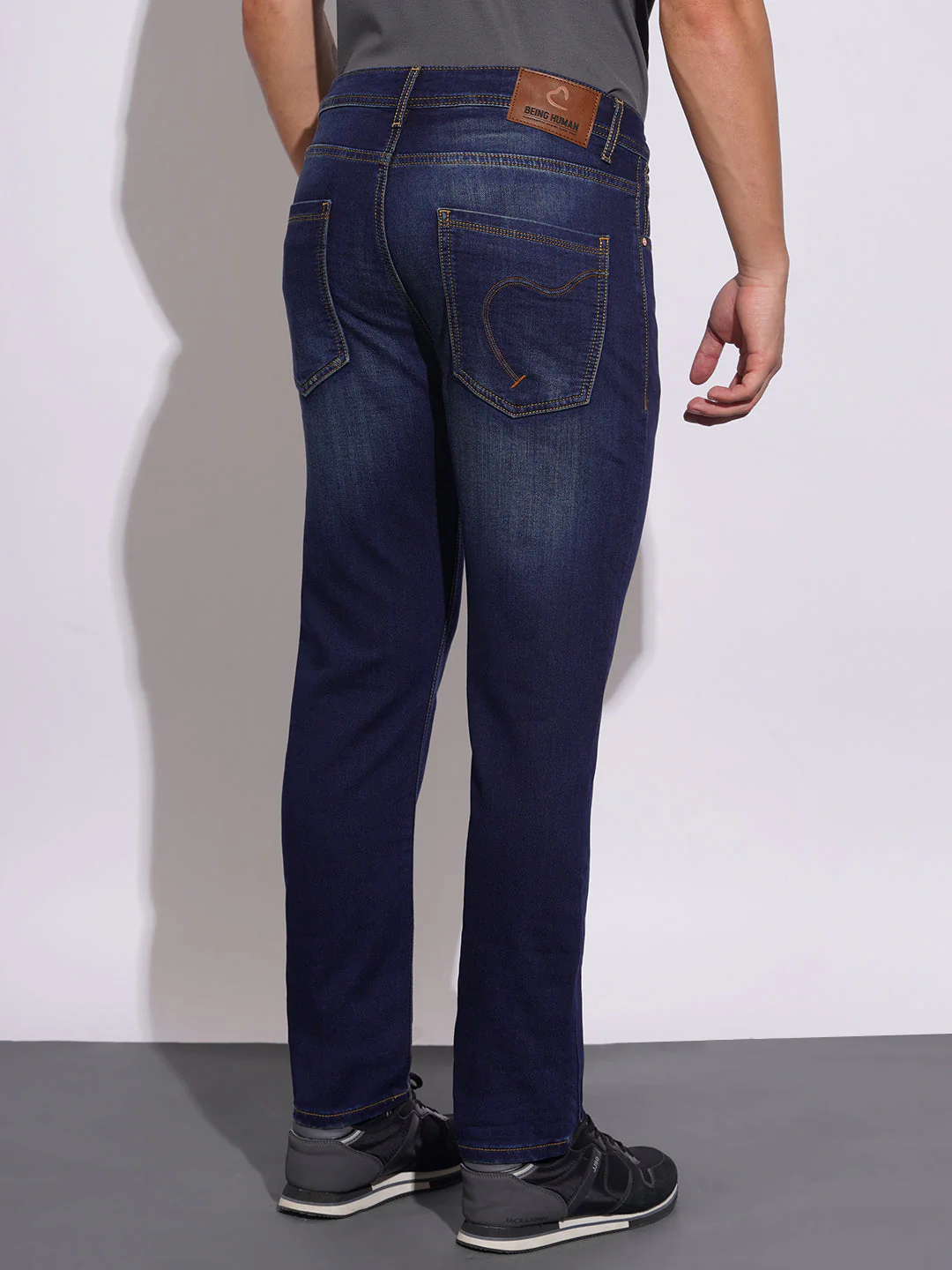 Dark Tone Straight Fit Jeans for Men by Being Human Clothing - Image 3