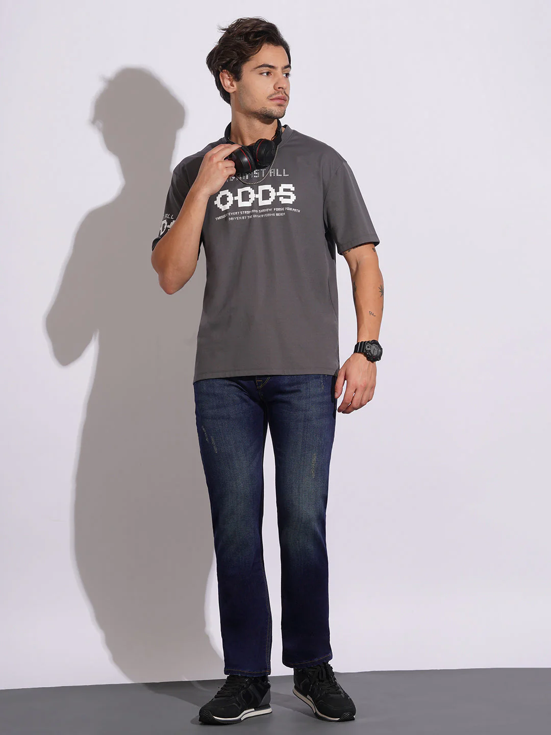 Dark Tone Straight Fit Jeans for Men by Being Human Clothing - Image 4