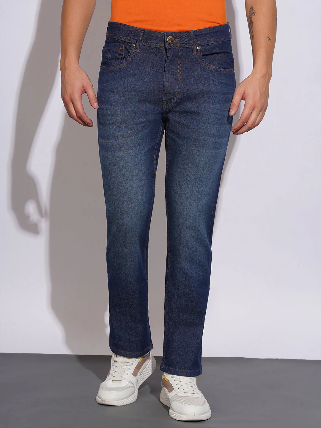 Dark Tone Straight Fit Jeans for Men by Being Human Clothing