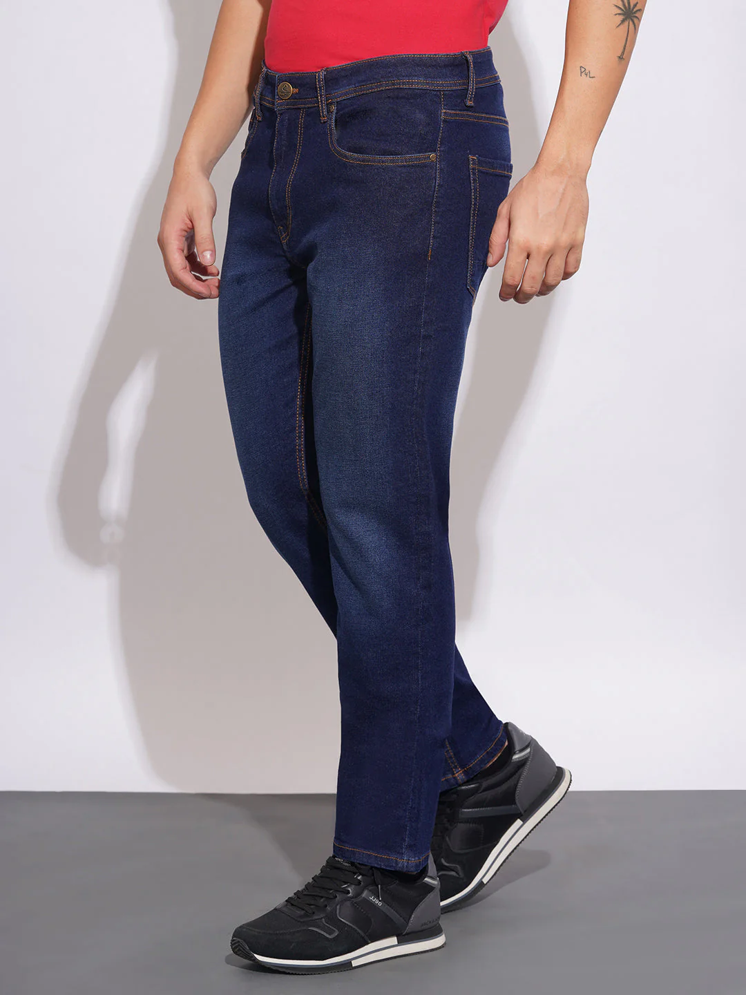 Dark Tone Straight Fit Jeans for Men by Being Human Clothing - Image 2