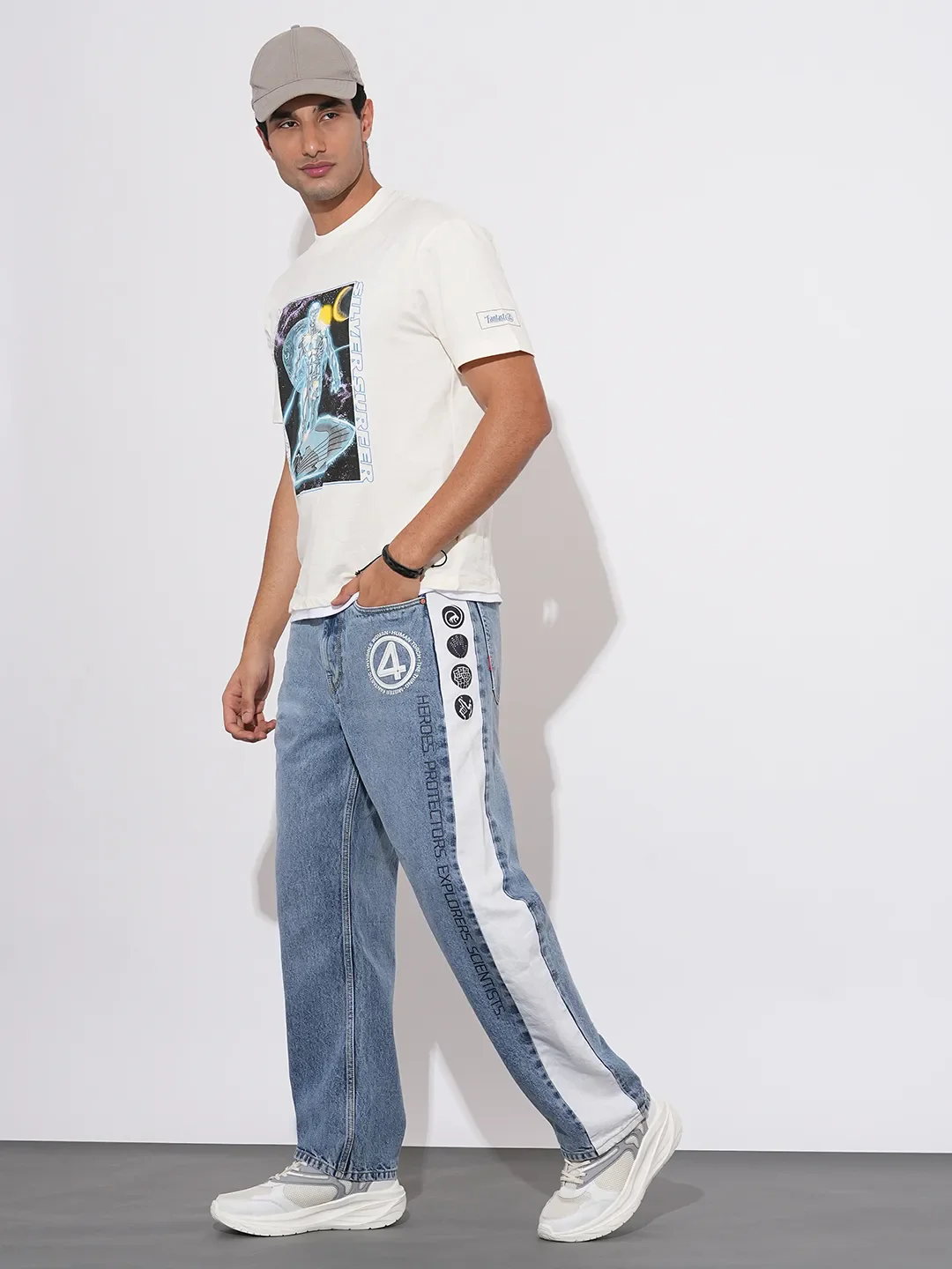 Blue Anti Fit Denims For Men By Being Human Clothing - Image 4