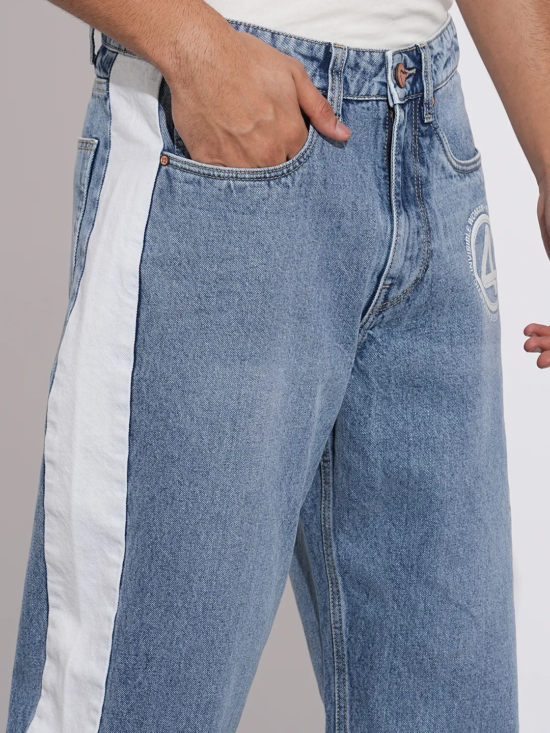 Blue Anti Fit Denims For Men By Being Human Clothing - Image 5