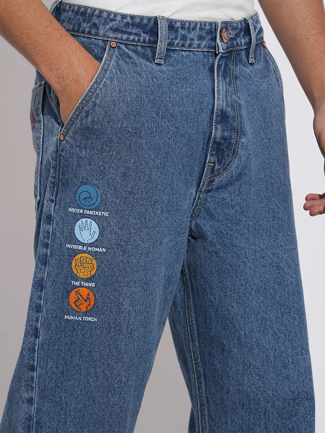 Blue Anti Fit Denims For Men By Being Human Clothing - Image 5