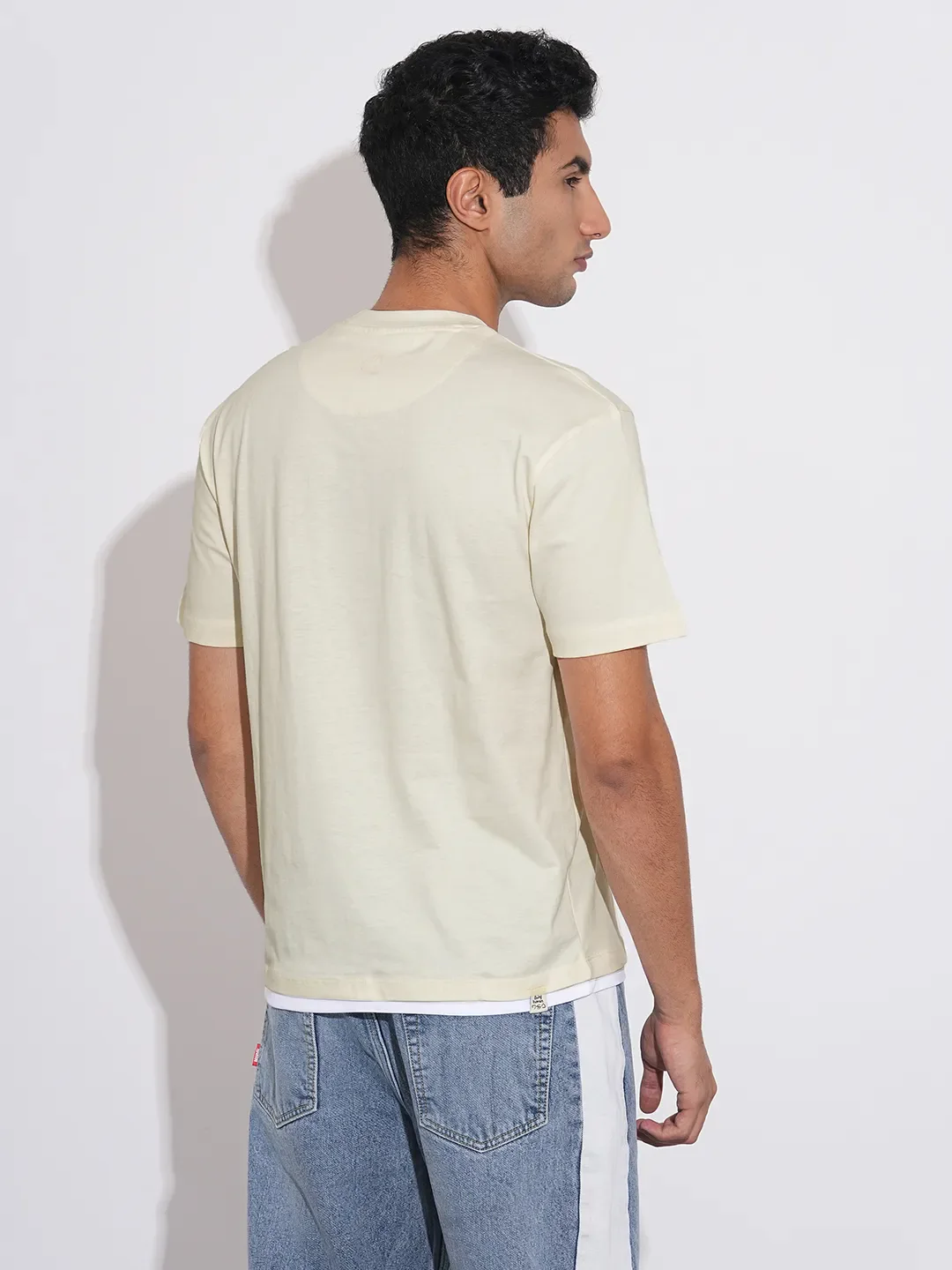 Grey Easy Fit Round Neck Men's T-Shirt by Being Human Clothing - Image 3