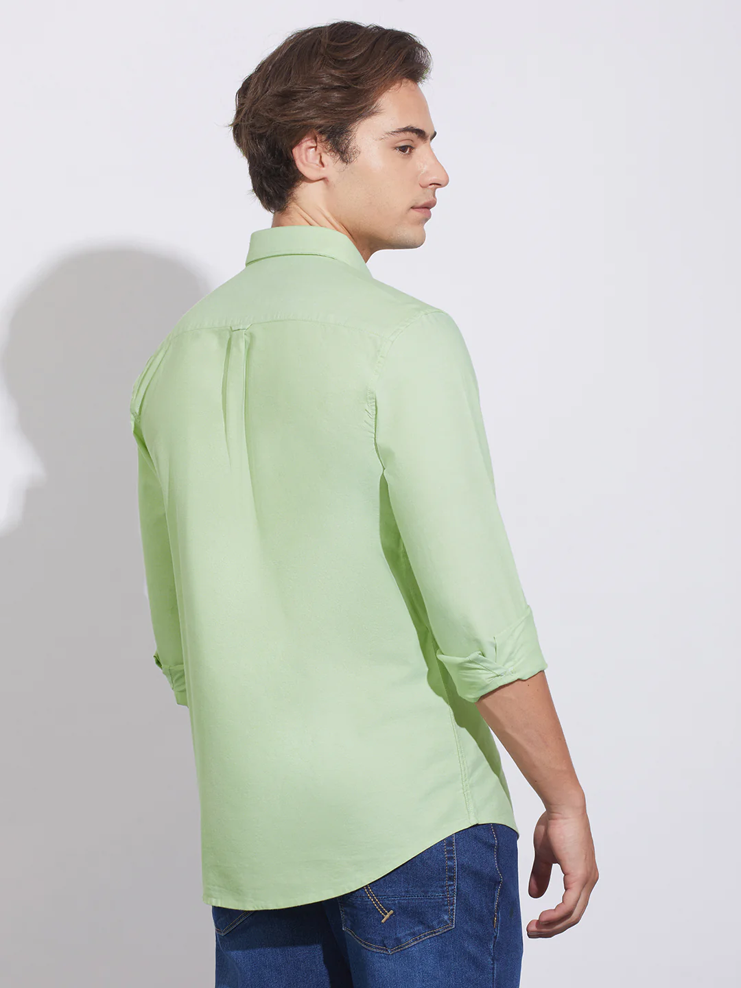 Green Moderno Fit Regular Collar Men's Shirt by Being Human Clothing - Image 3