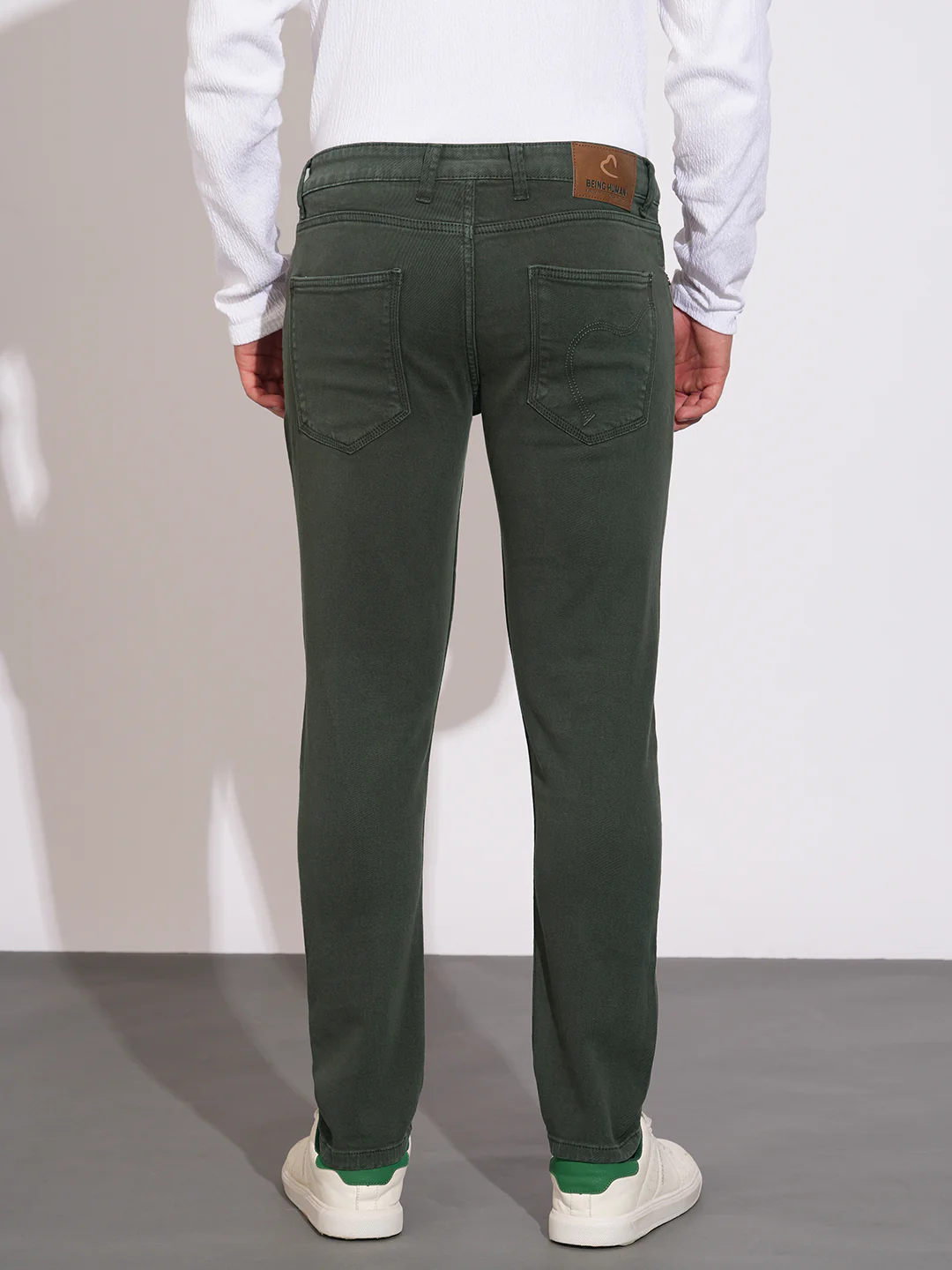 Green Skinny Fit Denims for Men by Being Human Clothing - Image 3