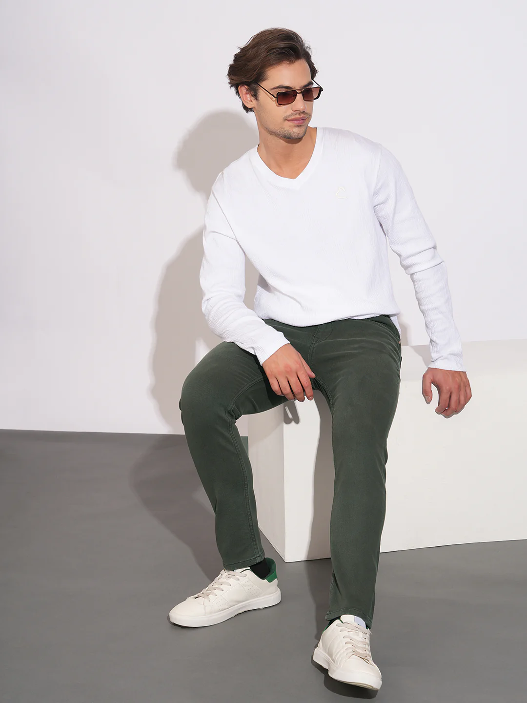 Green Skinny Fit Denims for Men by Being Human Clothing - Image 4