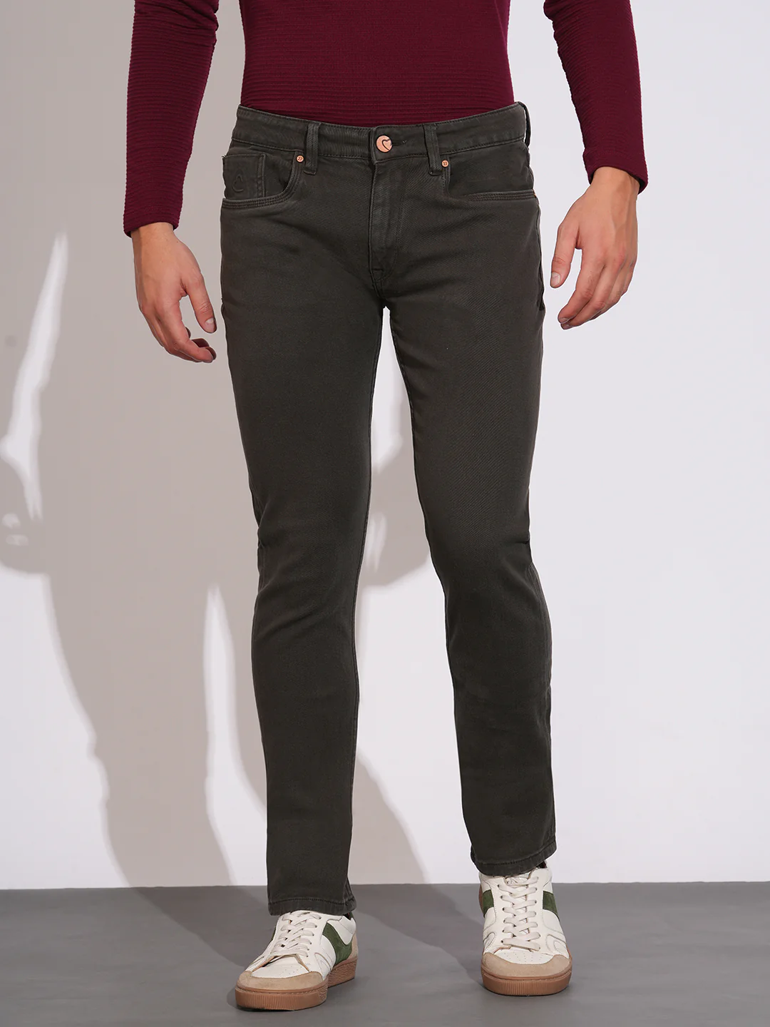 Green Slim Fit  Denims for Men by Being Human Clothing