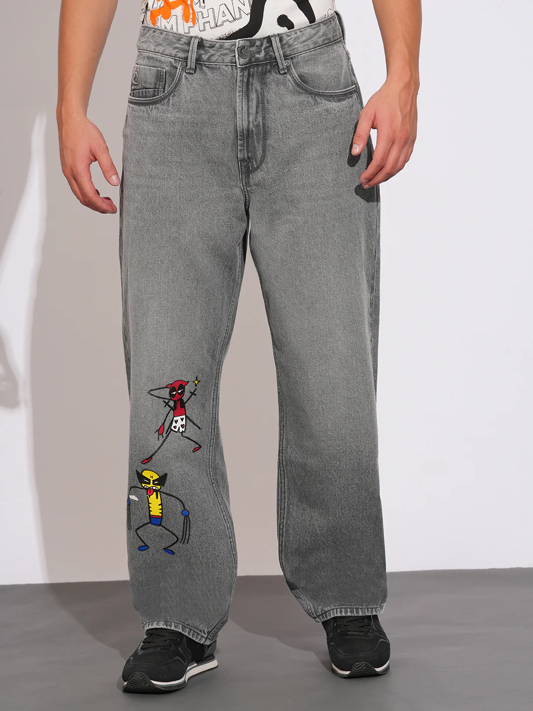 Grey Barrel Fit Denims for Men by Being Human Clothing
