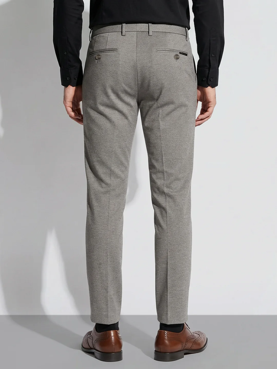 Grey Mid-Rise Men's Cropped Chinos by Being Human Clothing - Image 3