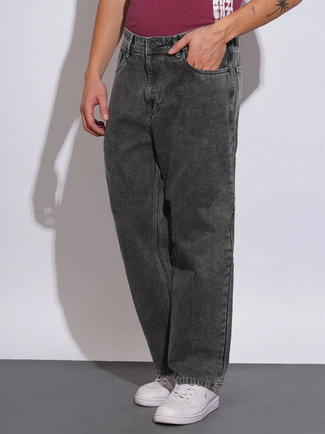 Grey Tone Anti Fit Jeans for Men by Being Human Clothing - Image 2