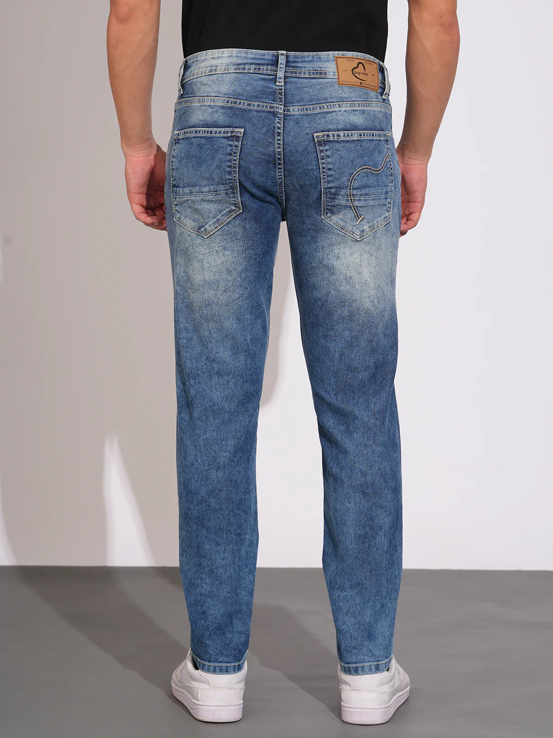 Ice Blue Slim Fit Denims for Men by Being Human Clothing - Image 3