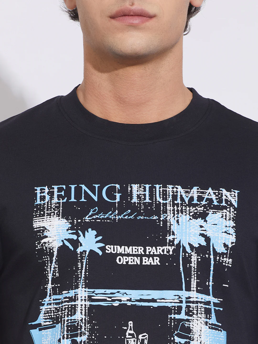 Jet Black Easy Fit Crew Neck Men's T-Shirt by Being Human Clothing - Image 5