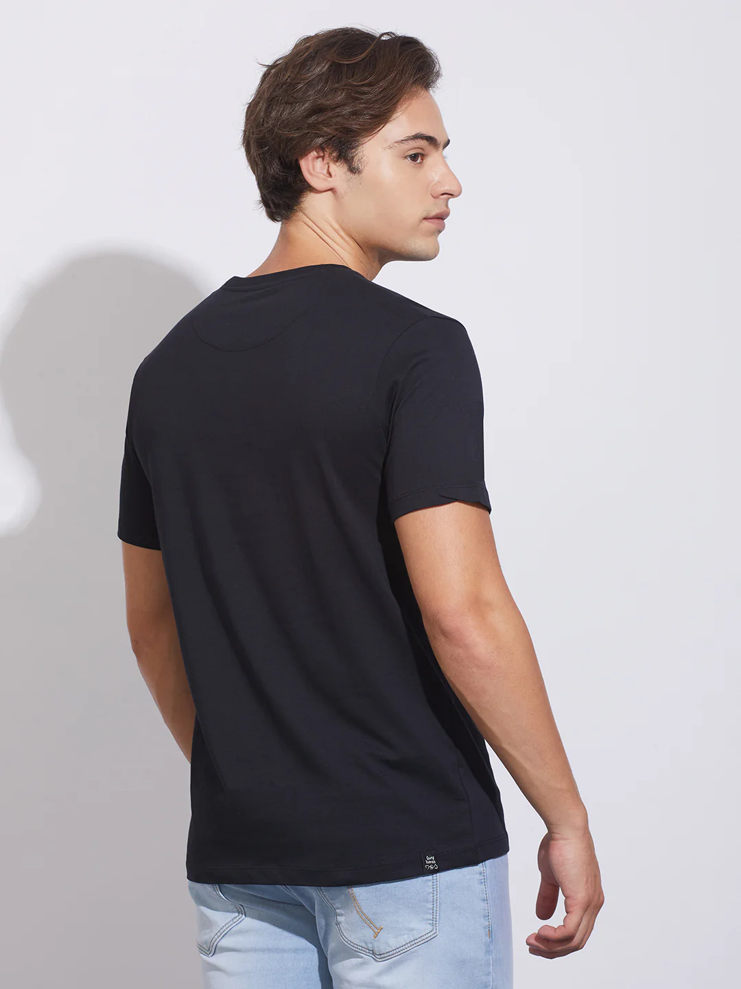 Jet Black Moderno Fit Crew Neck Men's T-Shirt by Being Human Clothing - Image 3