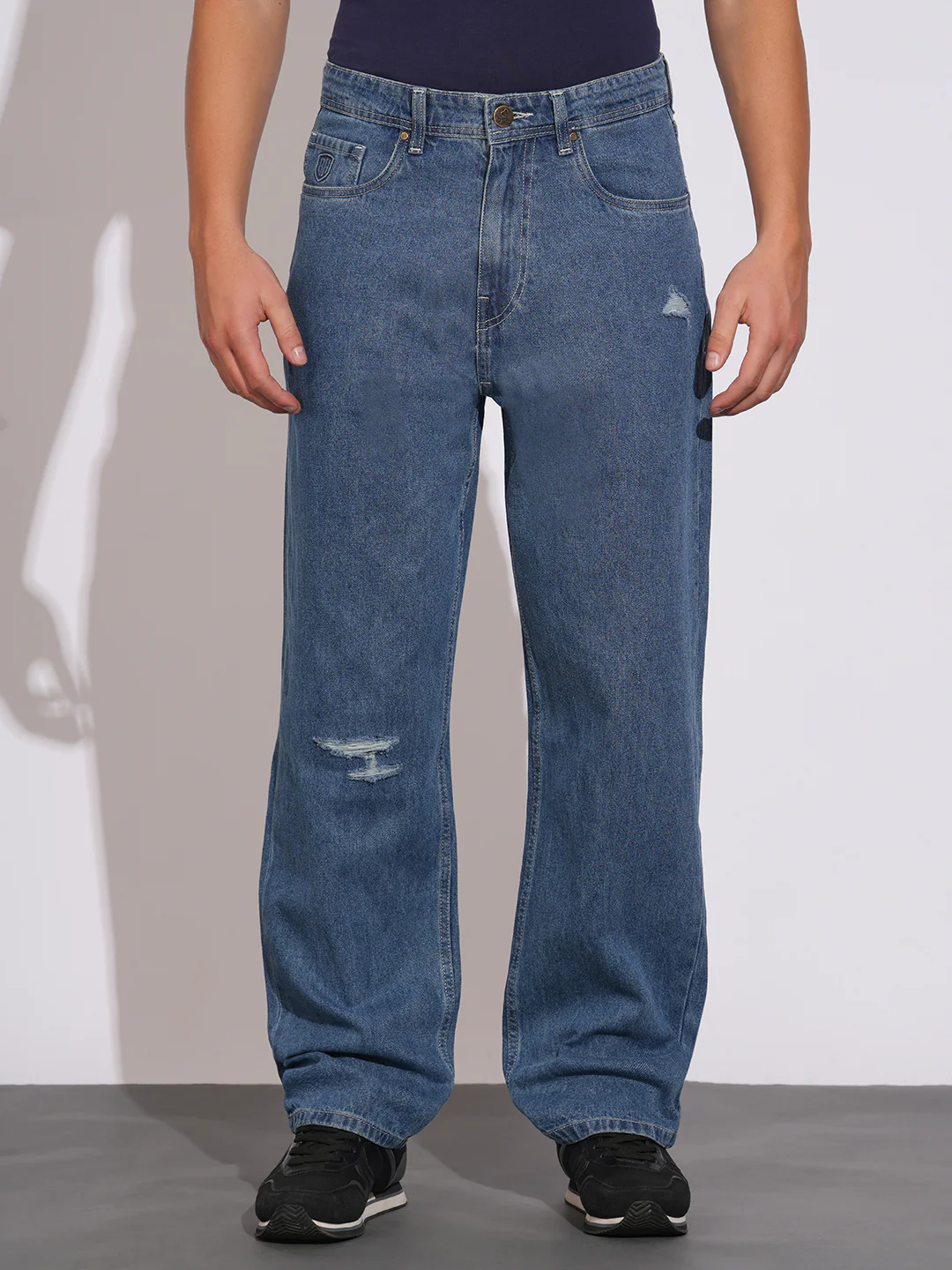Light Blue Anti Fit Denims for Men by Being Human Clothing