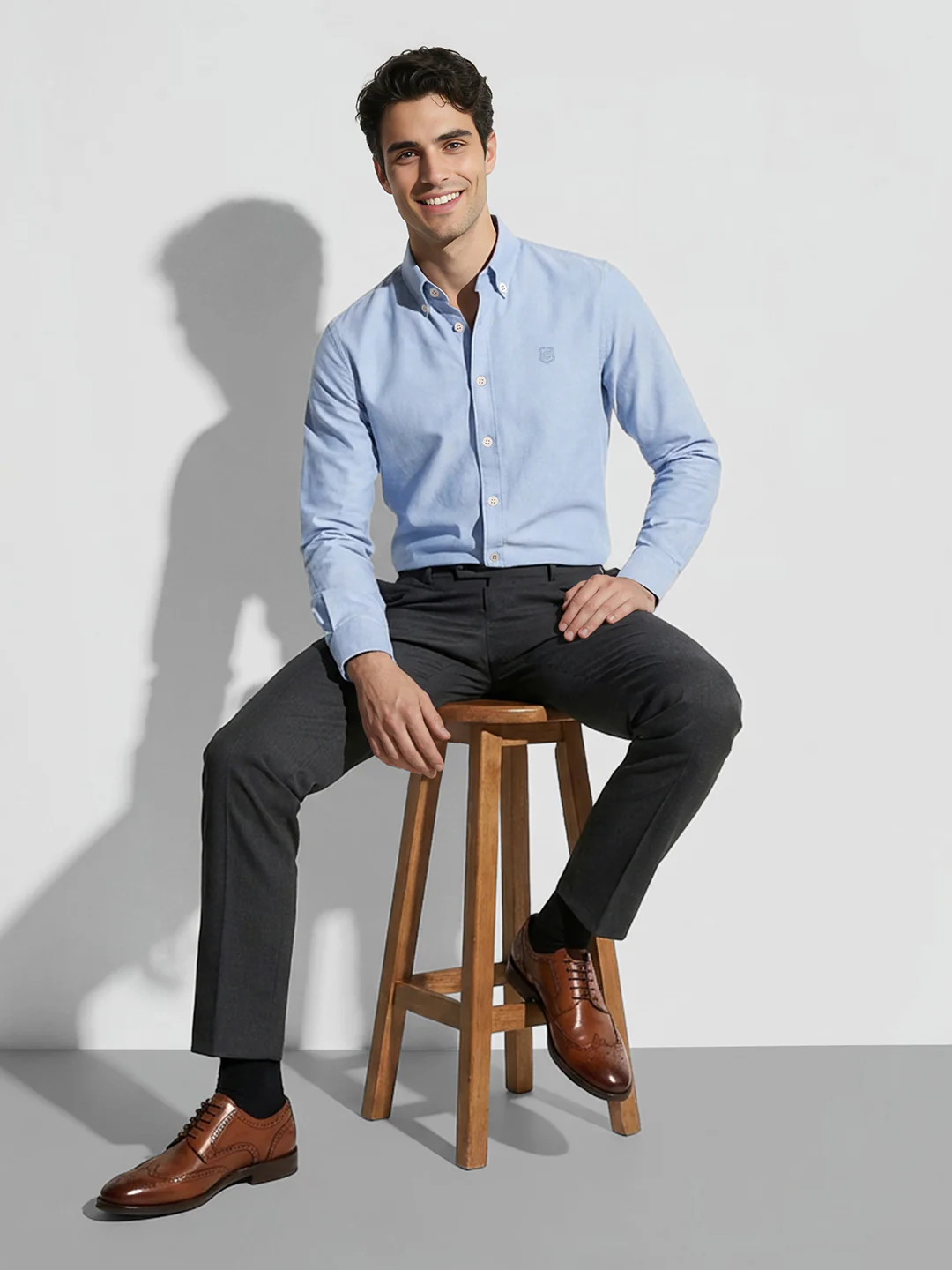 Light Blue Moderno fit Men's  Casual Shirt by Being Human Clothing - Image 4