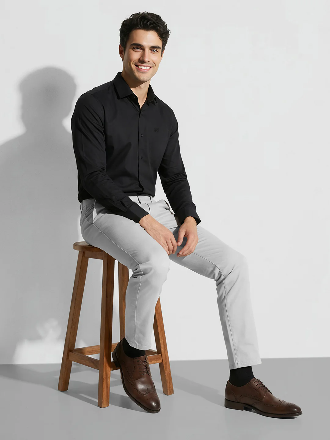 Light Grey Slim Fit Men's Chinos by Being Human Clothing - Image 4