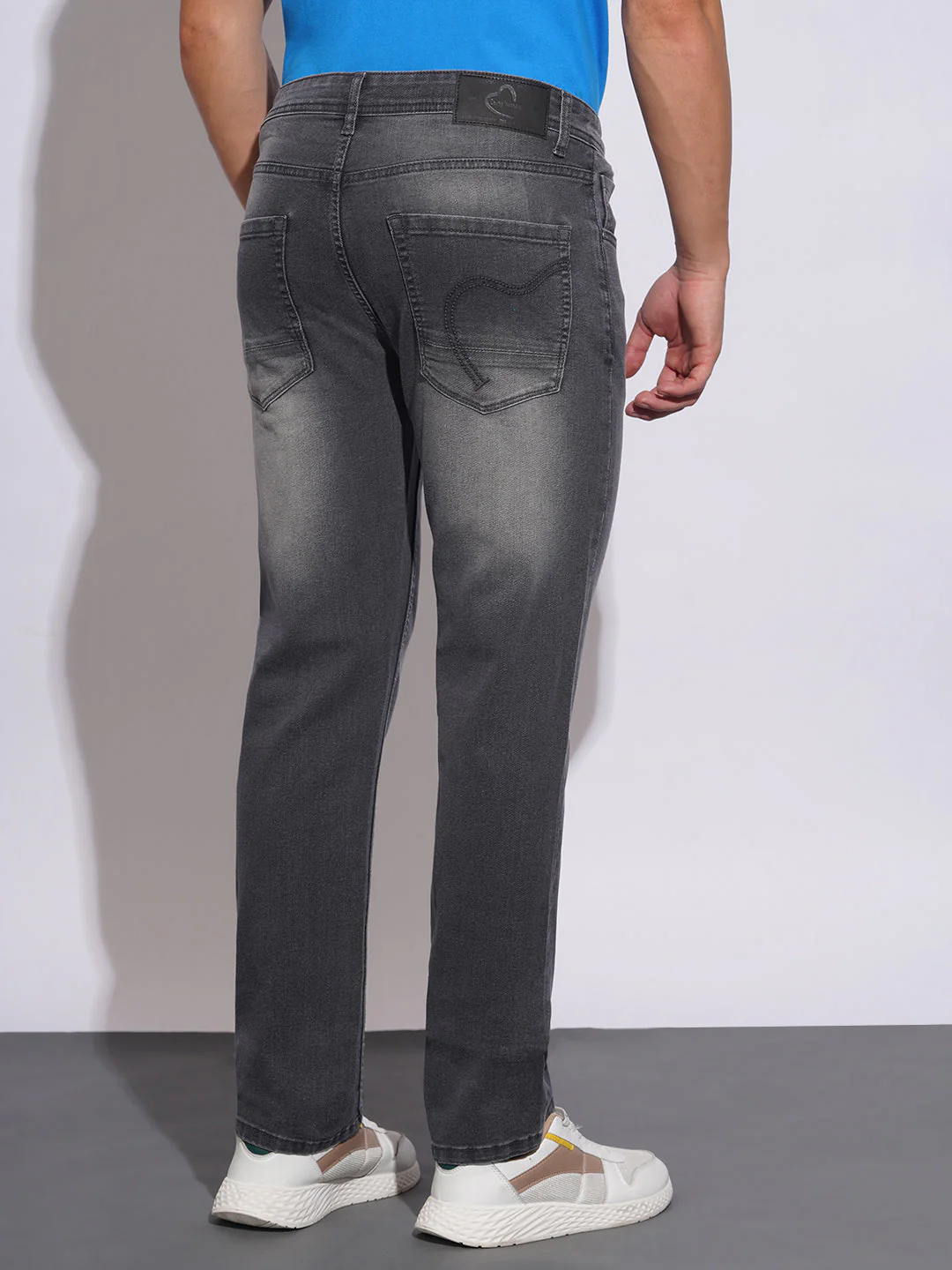 Light Grey Tone Straight Fit Jeans for Men by Being Human Clothing - Image 3